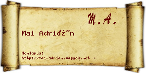 Mai Adrián névjegykártya